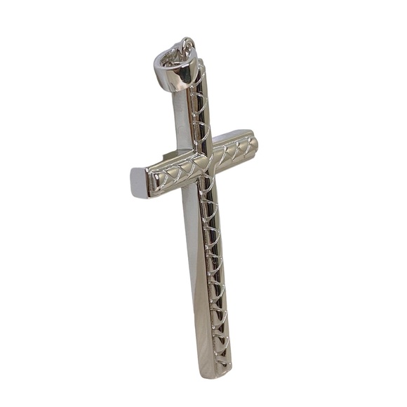 Handmade Luxury White Gold Sterling Silver Cross Pendant - Latest Fashion, - Picture 6 of 10